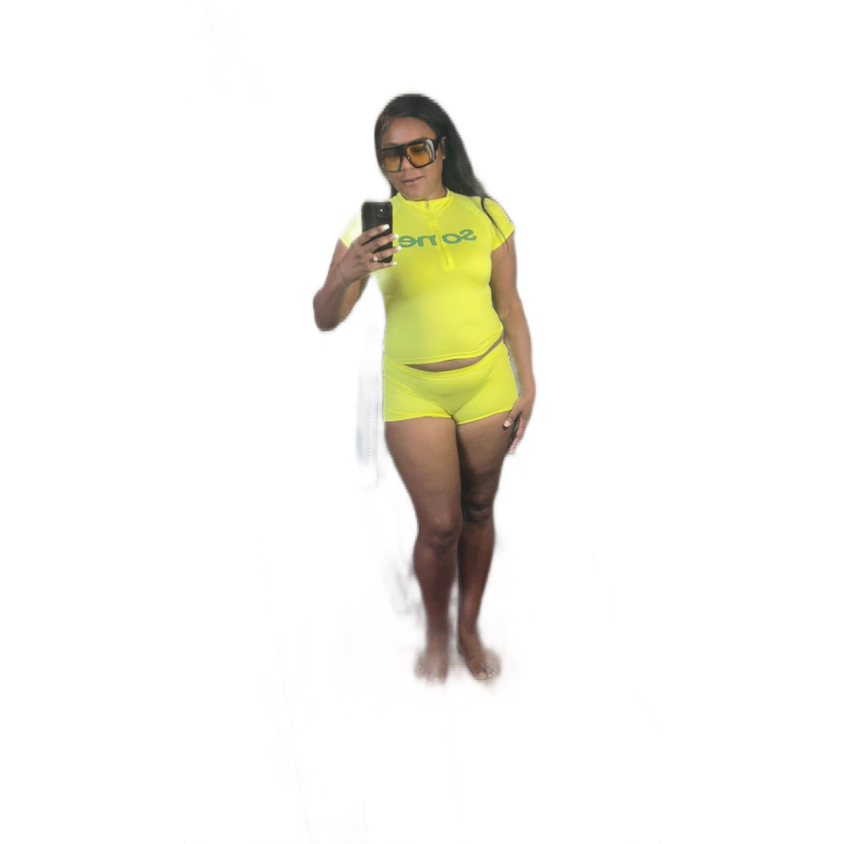 Yellow Some Body Shorts Set