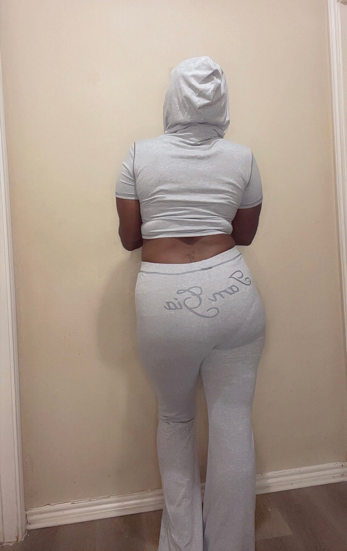 Seam Line Zipper Hooded Pants Set