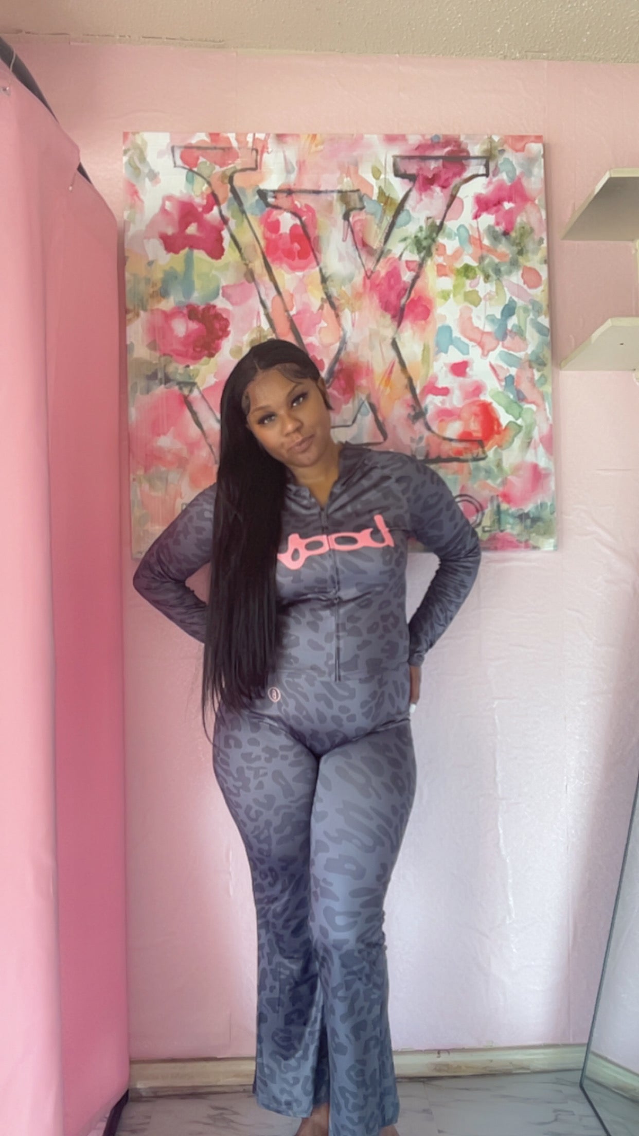 Leopard Dark Grey Body Set