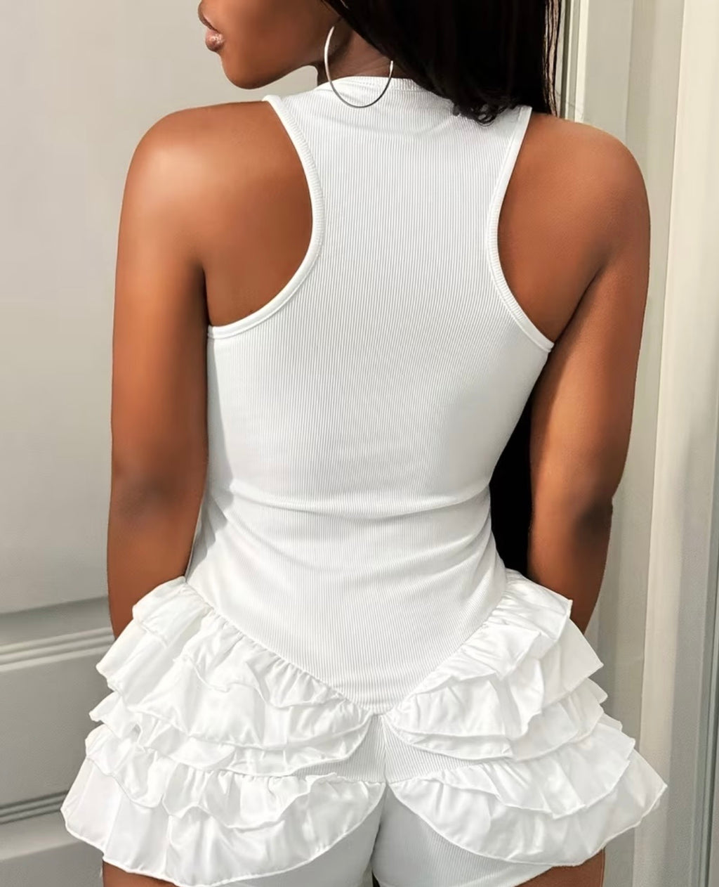 Black Ruffles Romper Playsuit