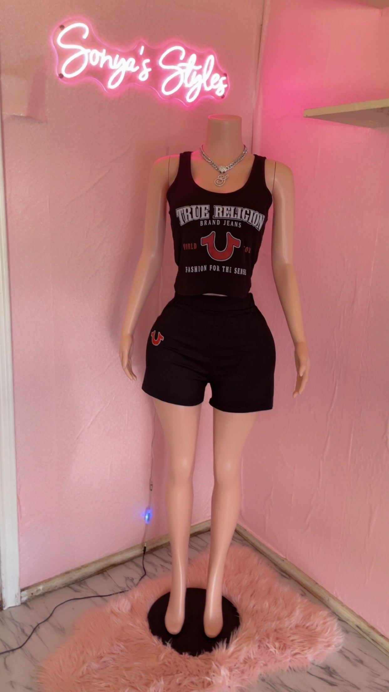 True Religion Inspired Tank Short Set