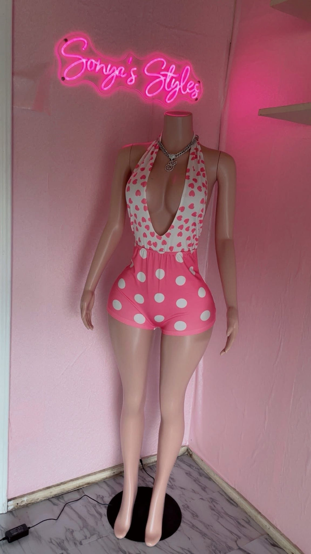 Polka Dot Halter Romper