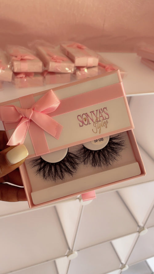 25-27mm Length Mink Strip Eyelashes (1pair with case)