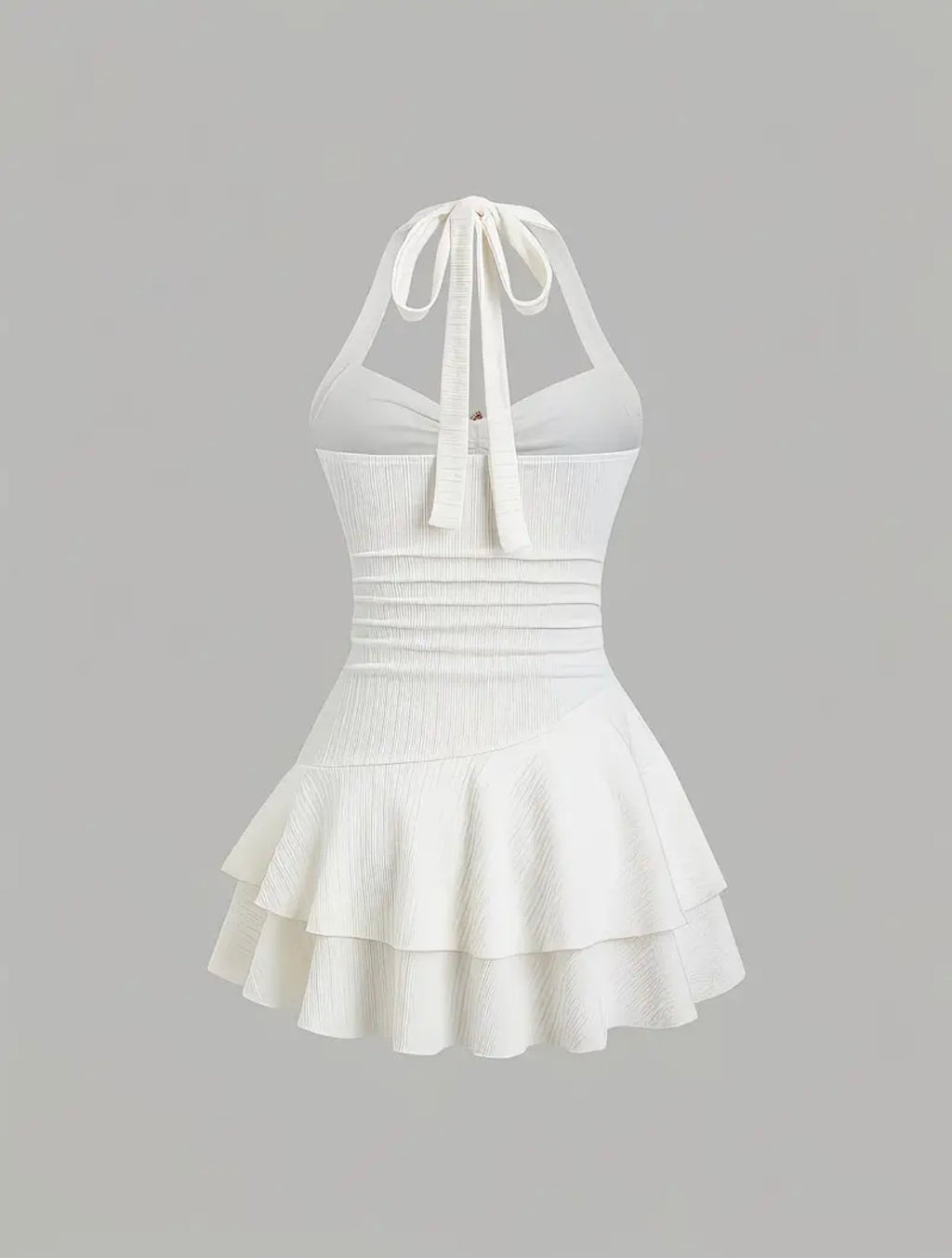 White Halter Beach Dress