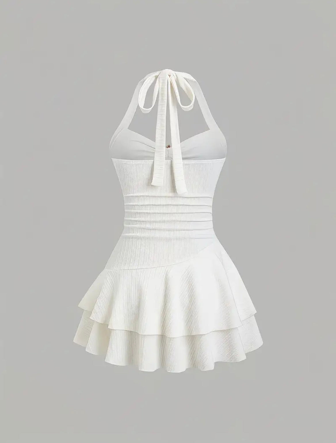 White Halter Beach Dress