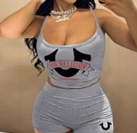 True Religion Spaghetti Strap Short Sets