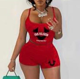 True Religion Spaghetti Strap Short Sets