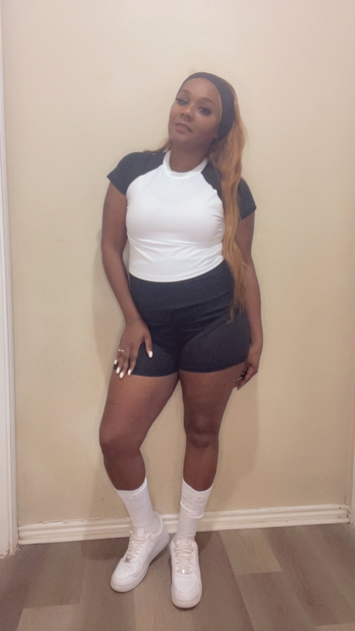 Color Block Short Set with Headband (3pcs)