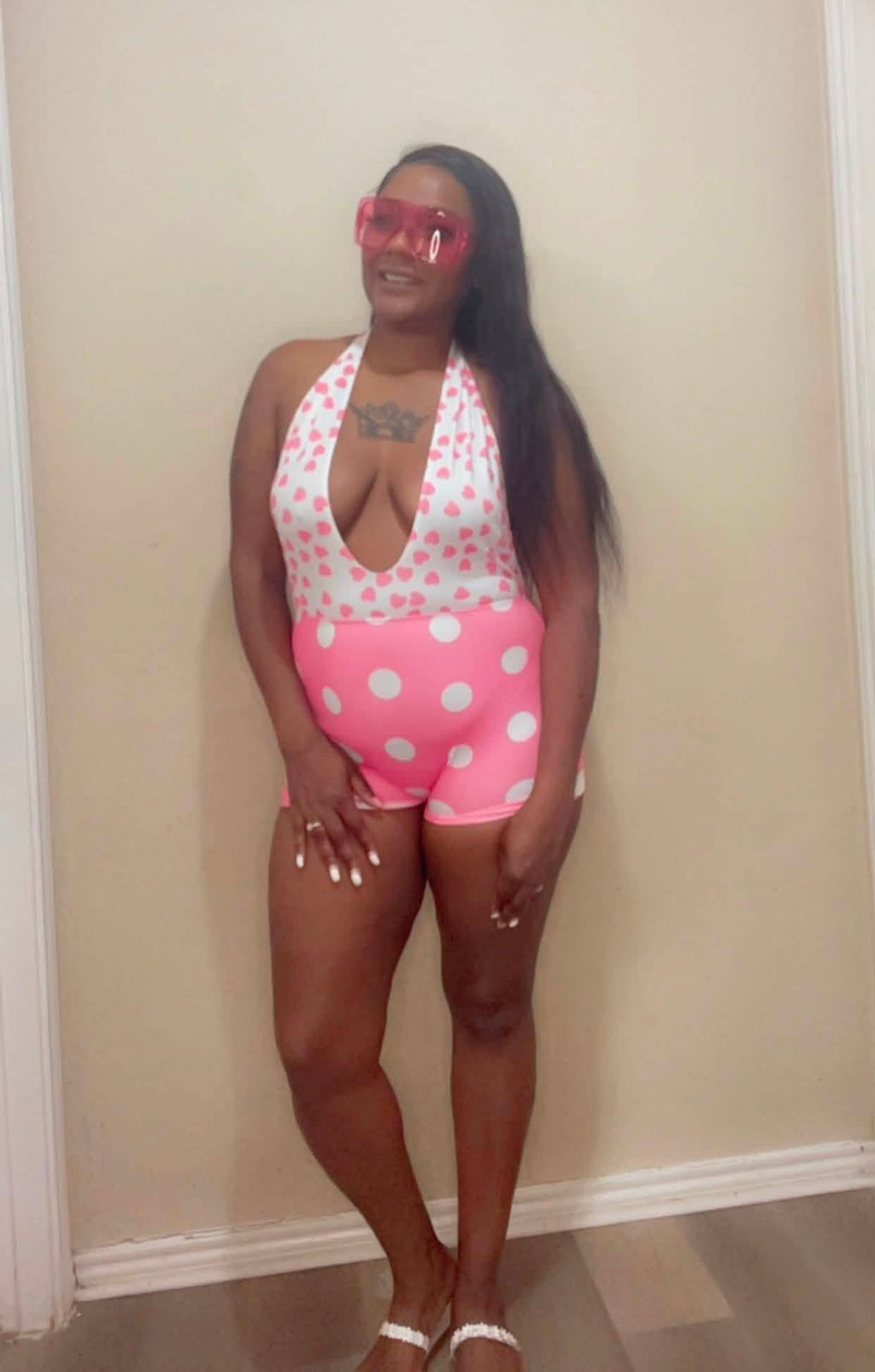 Polka Dot Halter Romper