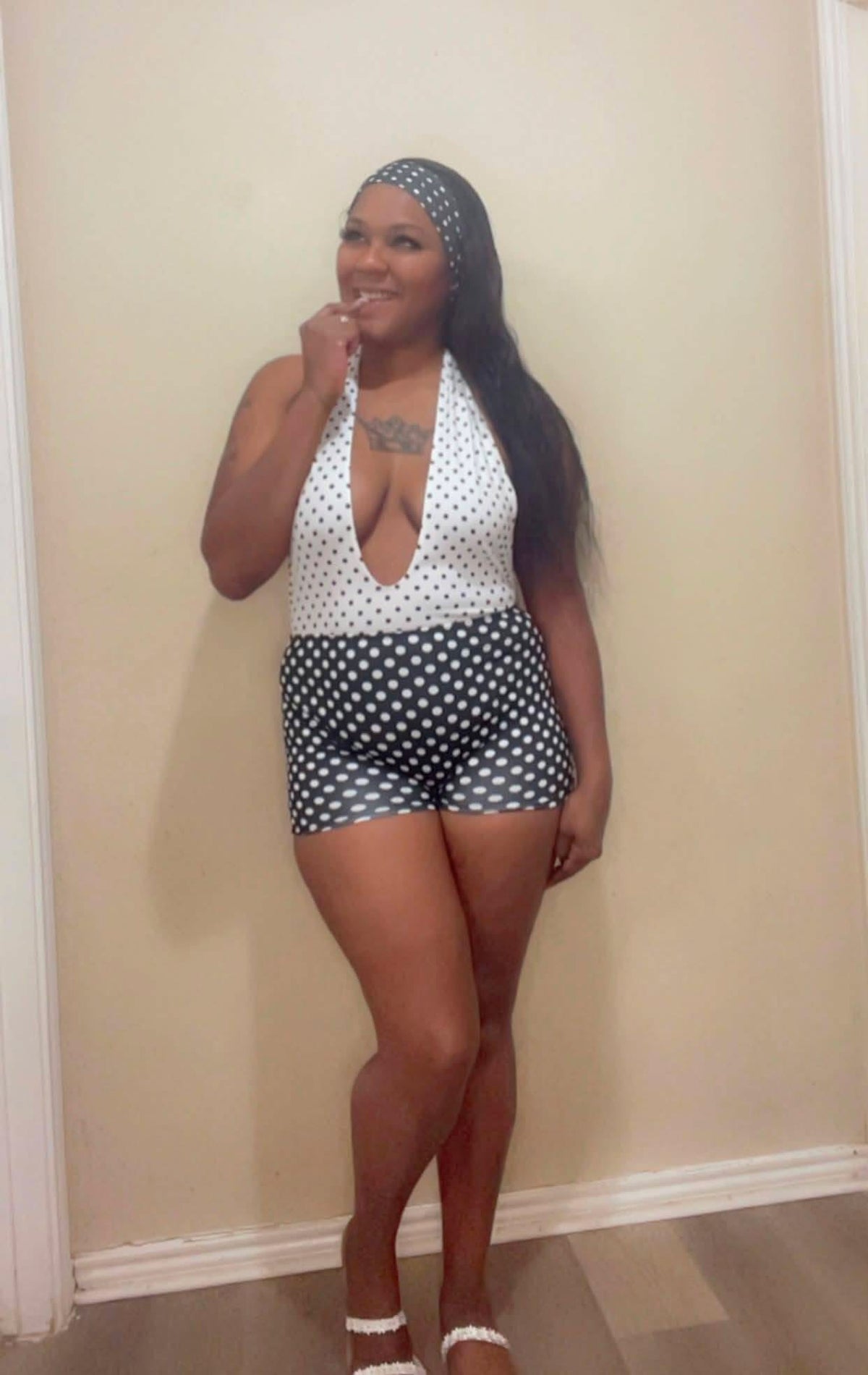 Polka Dot Halter Romper